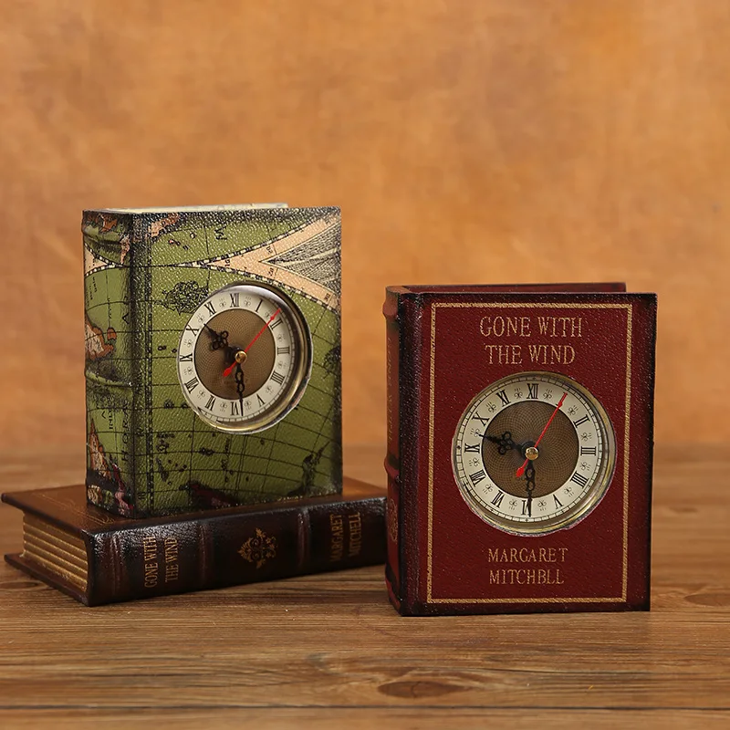 ‌Decorative Novelty Book with Hidden Clock - Realistic Book Prop for Photography & Home Styling