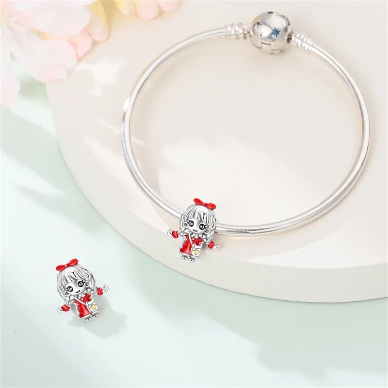 Hot Sale 925 Silver Happy Dopamine Girl Boy Cat Charms Beads Fit 3mm 925 Original Bracelets DIY Jewelry Souvenir Gift Making