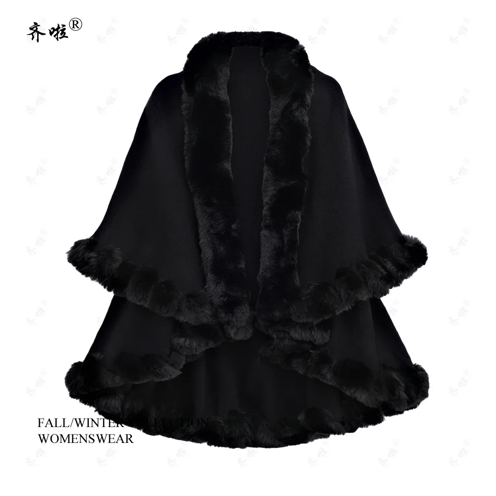 Ponchos para mujer, abrigos de punto lisos, abrigo corto de Jacquard de manga larga, corte holgado, grueso, cálido, ropa de calle de punto abierto, Otoño Invierno 2025