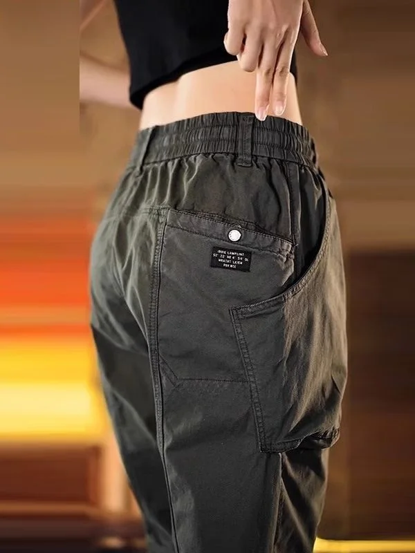 Nuovi pantaloni Harem casual da uomo 2025 Pantaloni larghi da lavoro per arrampicata in montagna Primavera Autunno Resistente all'usura Non affondamenti