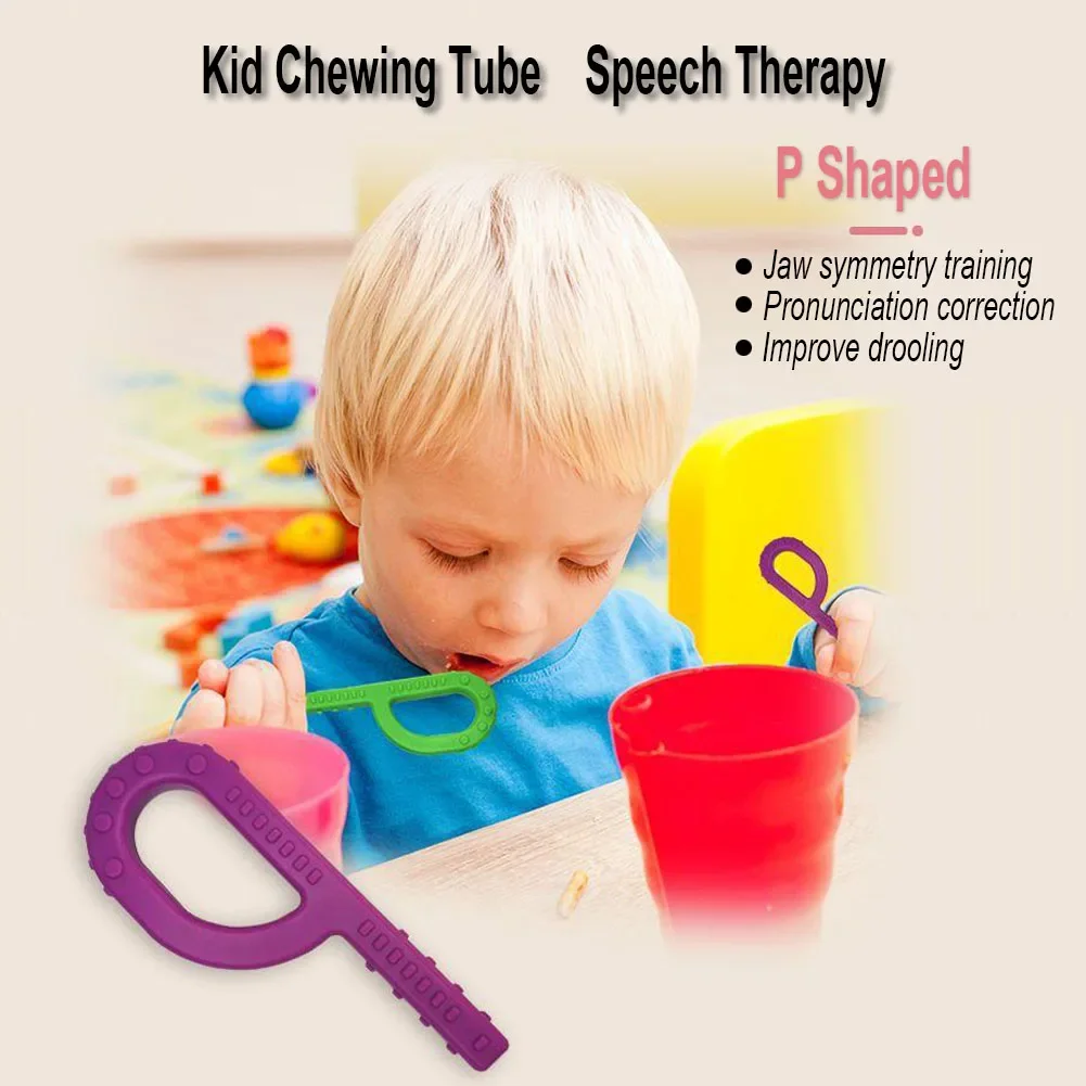 Baby Kids Oral Muscle Trainer Speech Therapy Chewing Tube Toy Adult Autism Sensory Jaw Tongue Strength Speak Rehabilitation Tool