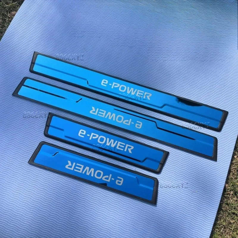 

For Nissan X-Trail T33 Qashqai J12 E-POWER 2022-2024 Car Door Sill Stainless Chrome Kick Plate Guard Pedal Pad Protector Styling