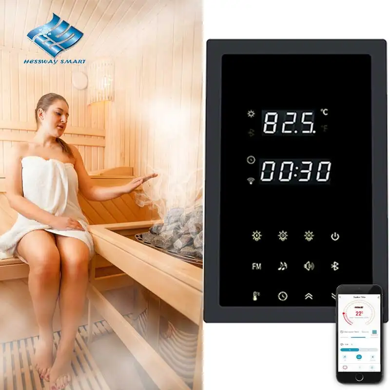 3P 380V 440V Sauna Room WIFI Controller for Multifunction Heating Load Timing Home Steaming Sauna Bluetooth MP3 Light Fan Switch