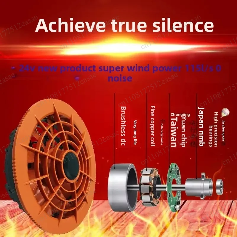 24V Battery Powered Cooling Fan Overalls High Speed Air Conditioning Workwear Outdoor Heat Resistant Summer Heatproof With