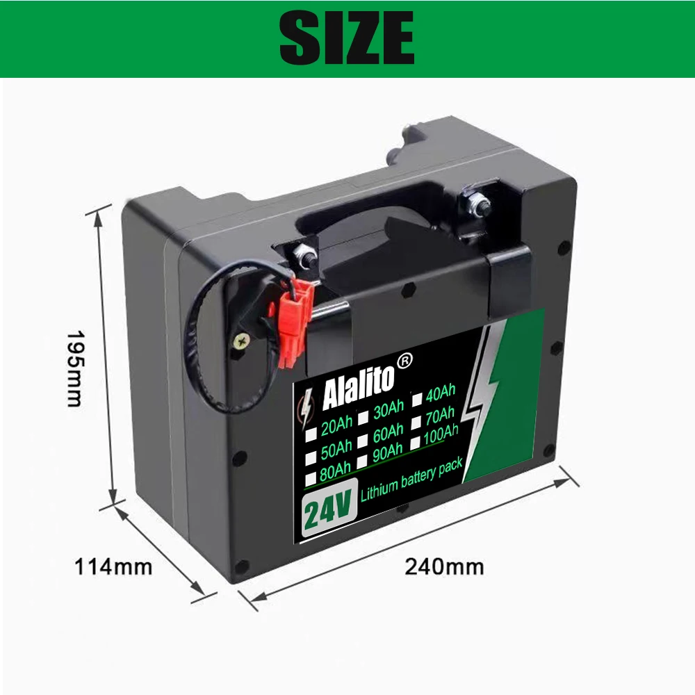 전동 휠체어용 24V 특수 배터리 20Ah-100Ah 29.4V 2A 충전기가 포함된 고용량 18650 리튬 이온 배터리 팩