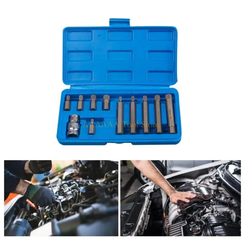 A2BE Heavy Duty 11pc Hand Tool Set Set Nonslip Grip Steel Construct