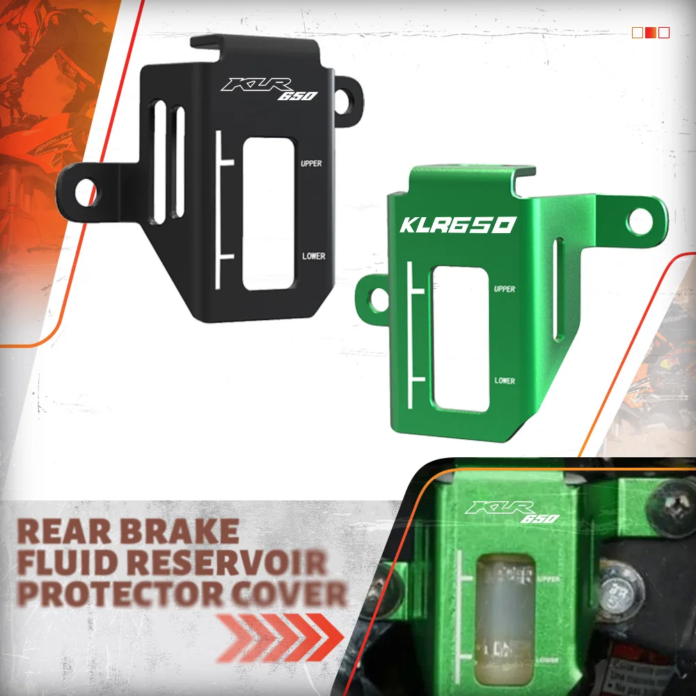 

For Kawasaki KLR650 KLR650-E CNC Aluminum Motorcycle Accessories Rear Brake Fluid Reservoir Protector Cover Protection 2008-2018