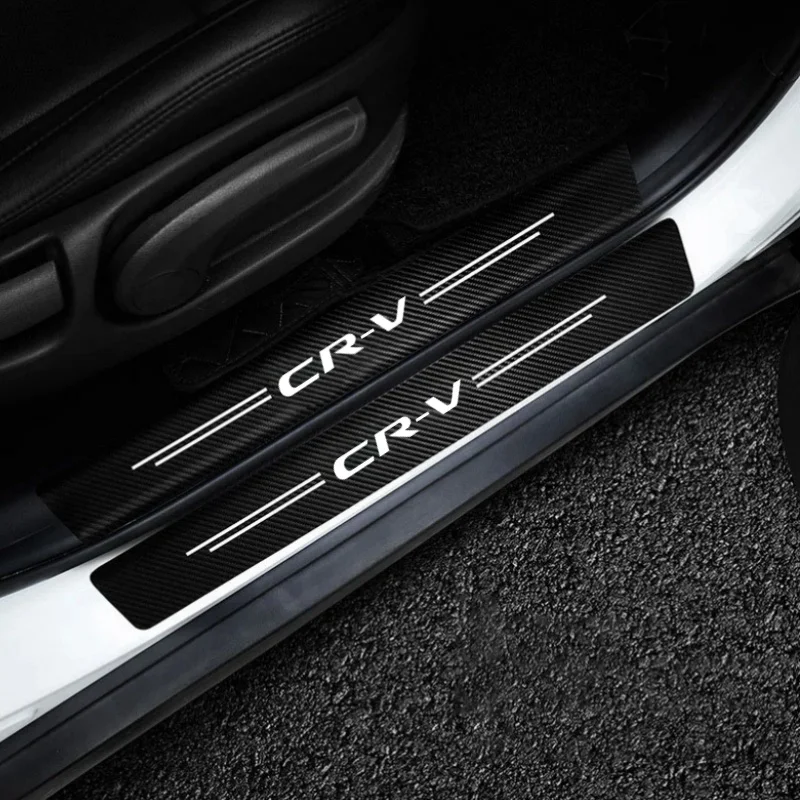 

4Pcs Car Stickers Threshold Strip Carbon Fiber Interior Decoration For Honda CRV CR-V 2015-2017 2018 2019 2020 2021 2022 2023