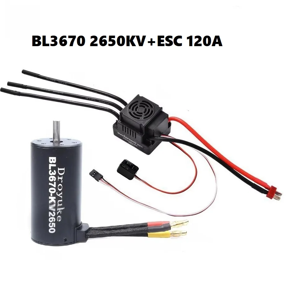 Waterdicht 3660 2600KV/3300KV/3800KV & 3670 1900KV 2150KV/2650KV Borstelloze Motor 80A/120A Borstelloze Esc combo Set Voor 1/8 Rc Auto