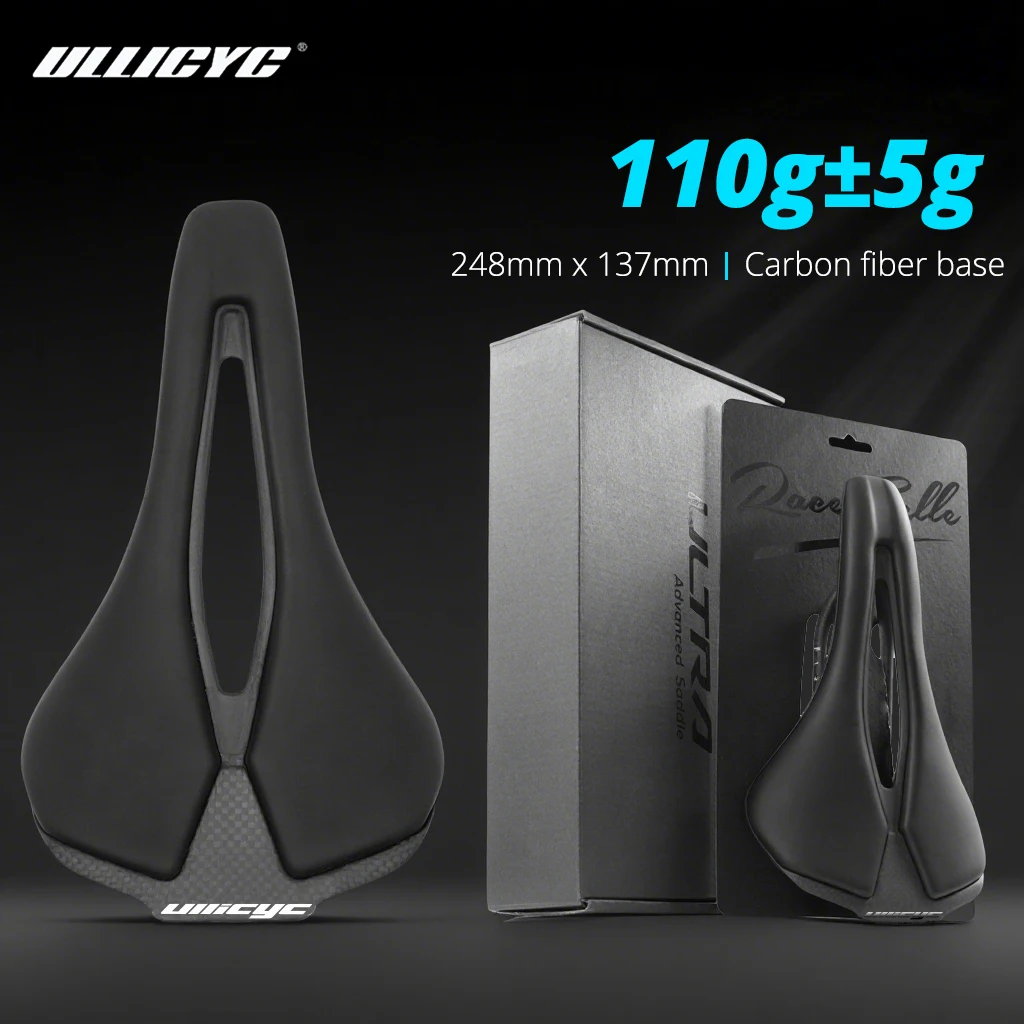 

ULLICYC EVA Cushion Ultralight Bicycle Saddle 110g 248x137mm Carbon Saddle Bicycle Seats for MTB Road Gravel Bike Seat Parts