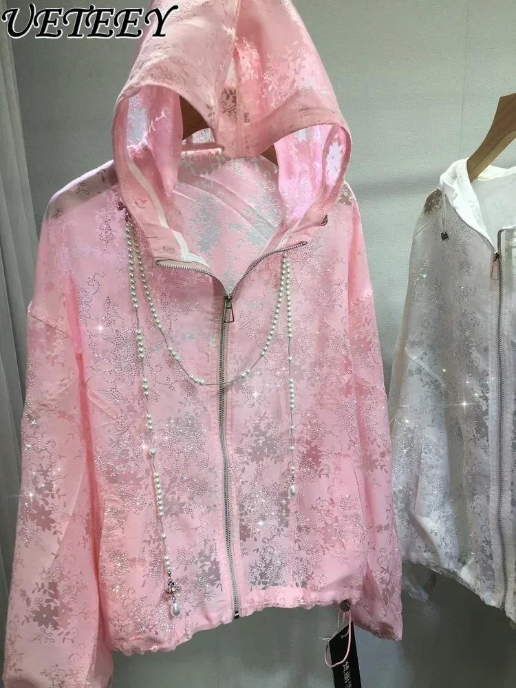 Hot Diamondครีมกันแดดเสื้อผู้หญิงBreathableลูกไม้สั้นเสื้อด้านบน 2025 ฤดูร้อนใหม่อเนกประสงค์เครื่องปรับอากาศCardigan Top