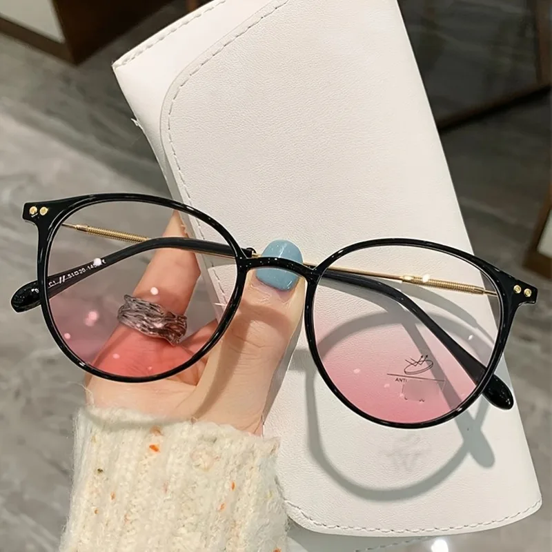 1 Pair of Cheek Red Glasses Anti Blue Glasses Super Light Material, Atmosphere Effect Natural Makeup Without Makeup