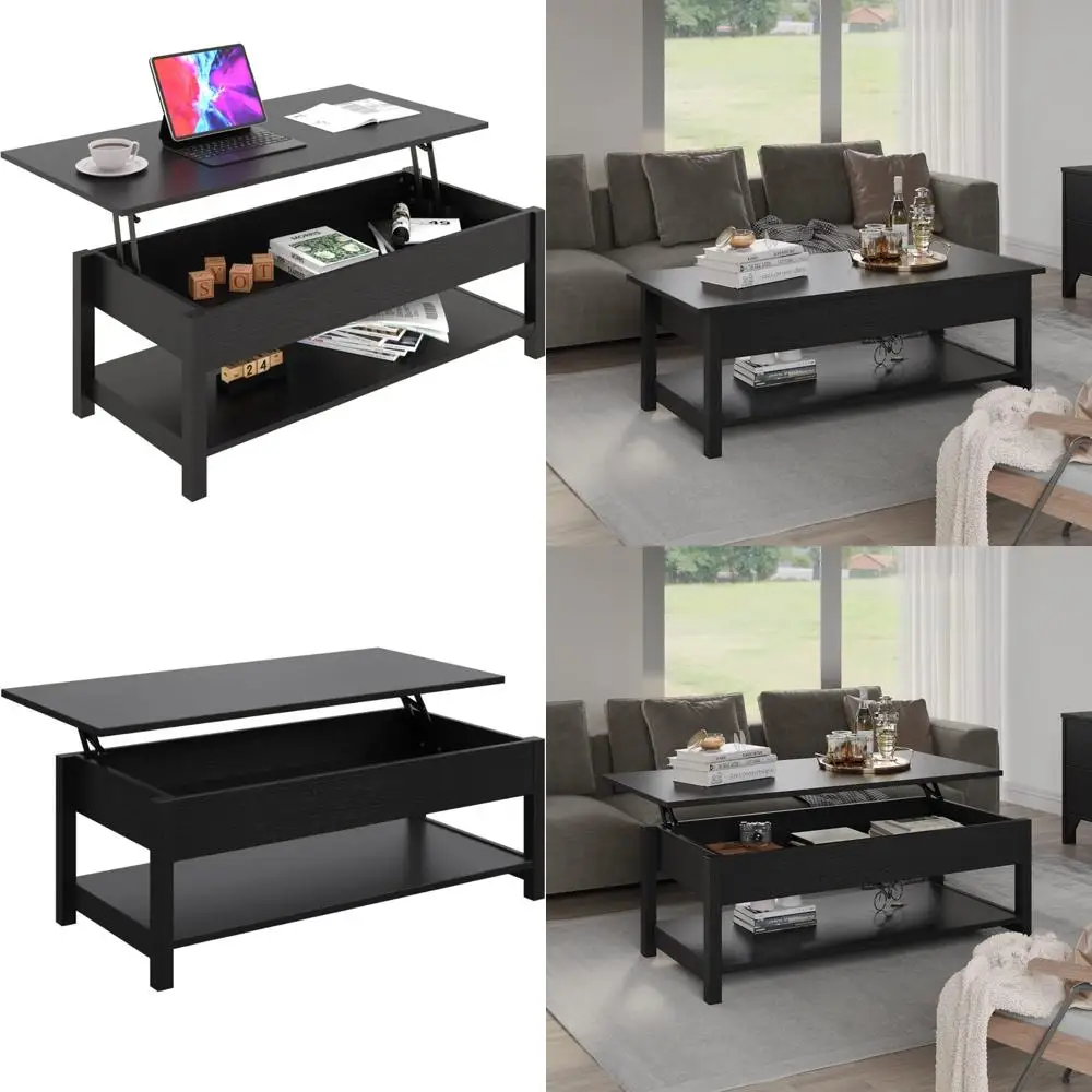 

Журнальный столик со скрытым отделением, подъемной столешницей и открытой полкой, выдвижной конструкцией для гостиной, 45,28 л, синий