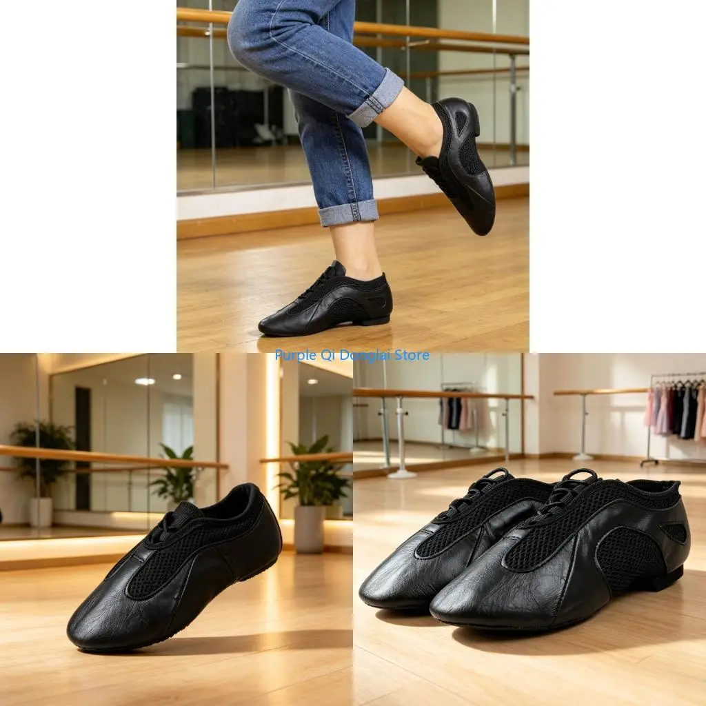 L21E Lightweight Leather Shoes For High Frequency Jumps And Rotations In Dance