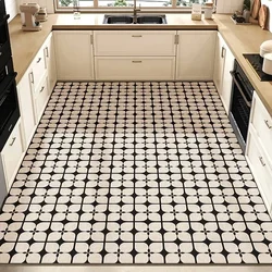 Retro Decorative Kitchen Mat PVC Anti-fouling Oil-resistant Wear-resistant Soft Carpet Anti-slip Anti-dirty Rug Ковер Tapis 러그