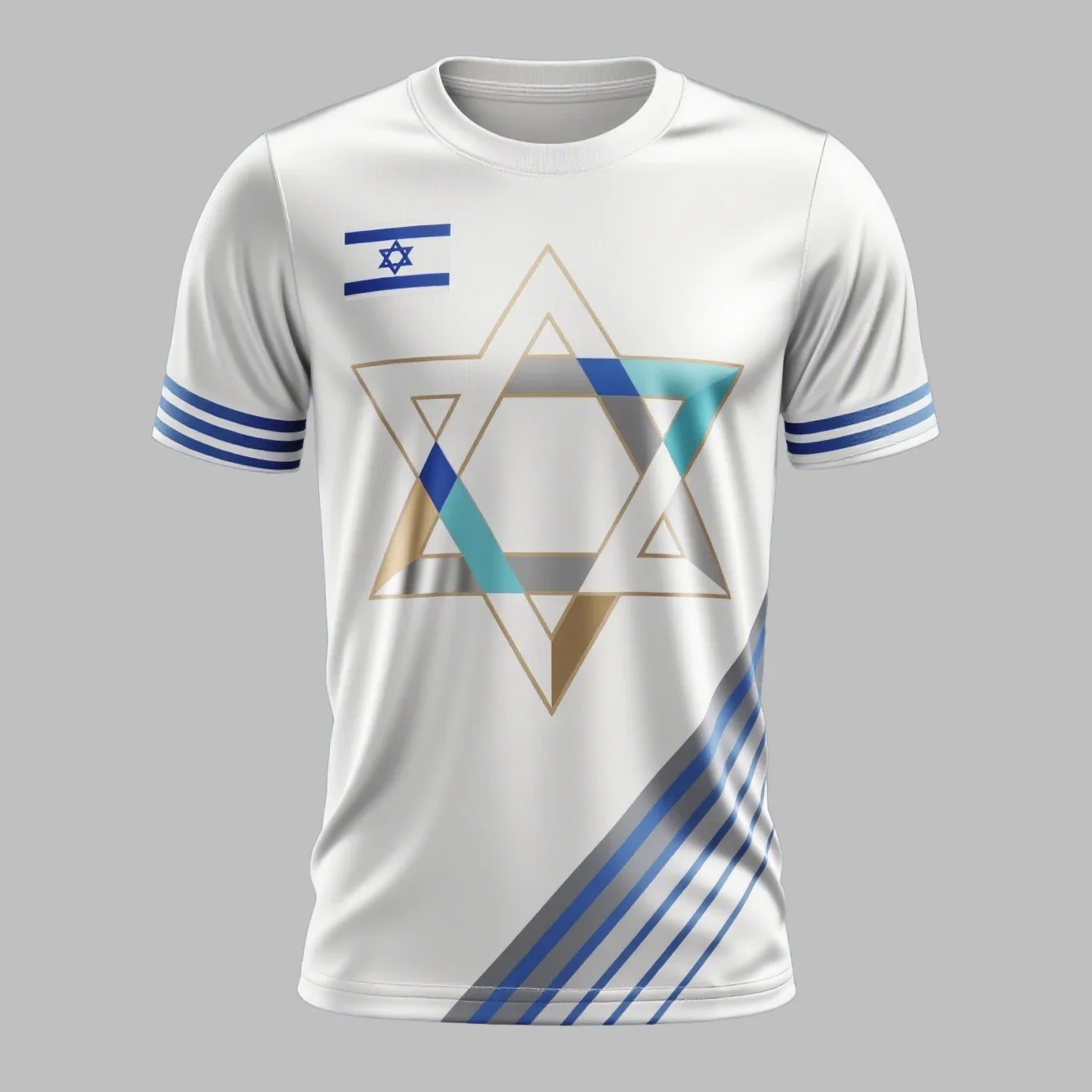 

Adult/Children Sport Short Sleeve Training Clothes Casual Loose T-shirt Israel Emblem 3D Printed Quick Drying Breathable T-shirt