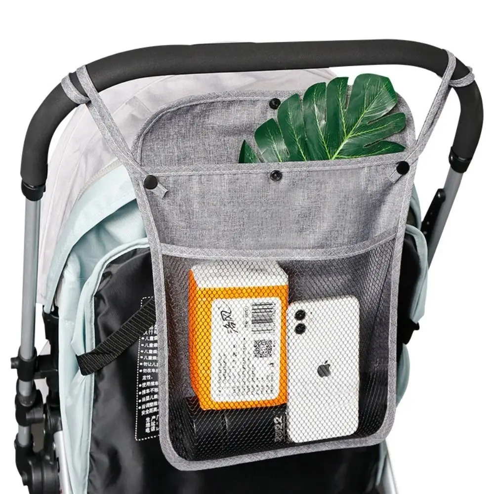 

2Pcs Multifunctional Baby Stroller Mesh Bags Double Pockets Hanging Bag Carriage Pram Storage Bag Perspective Large Capacity