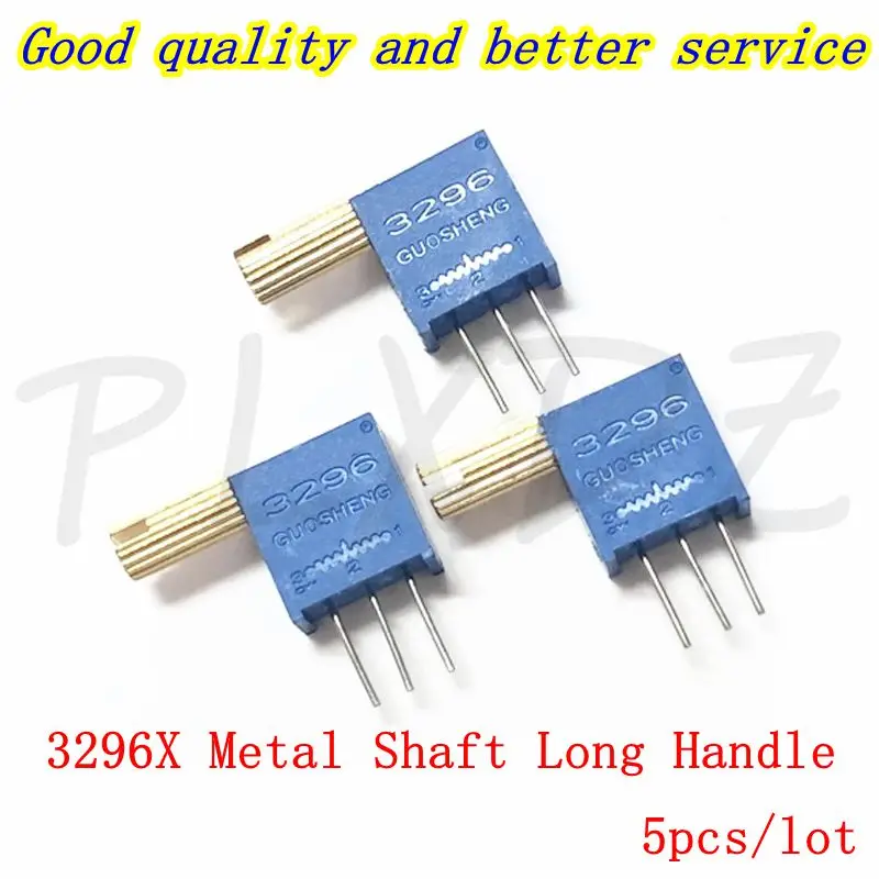 5PCS 3296X multi-turn adjustable potentiometer 100R 200R 500R 2K 1K 5K 10K 20K 50K 100K 200K 500K 1M Metal Shaft Long Handle