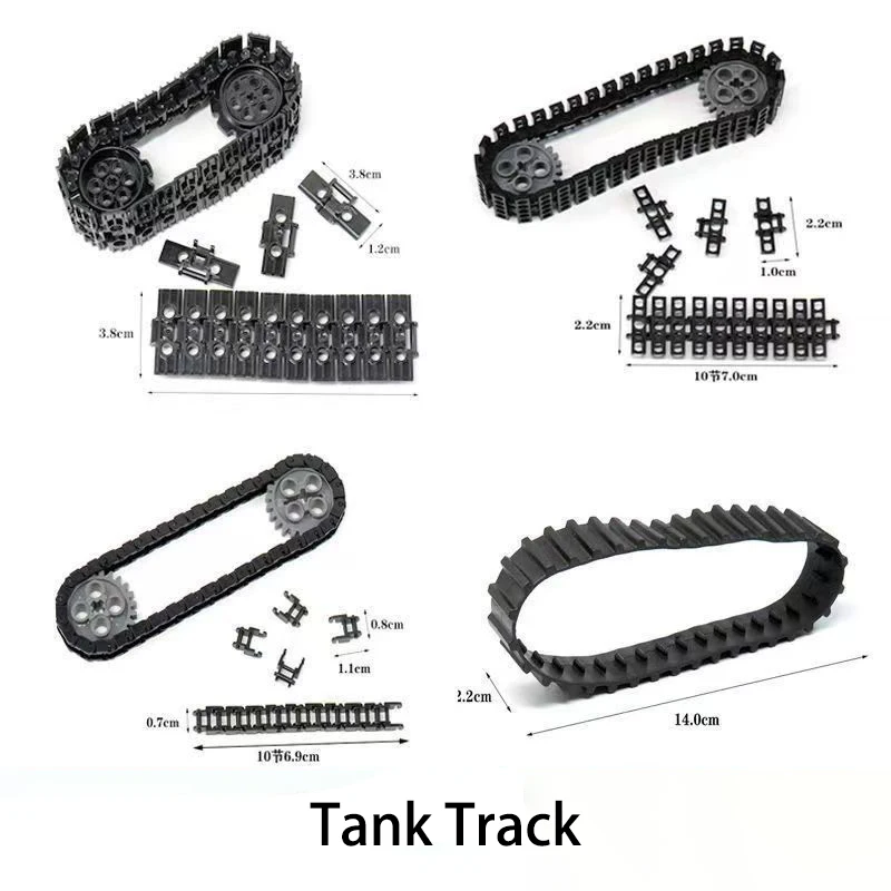 Military Building Blocks High-Tech Tank Track Parts 5718 3873 Bricks Toys MOC PF EV3 Model Modified Gear Track L/M/S