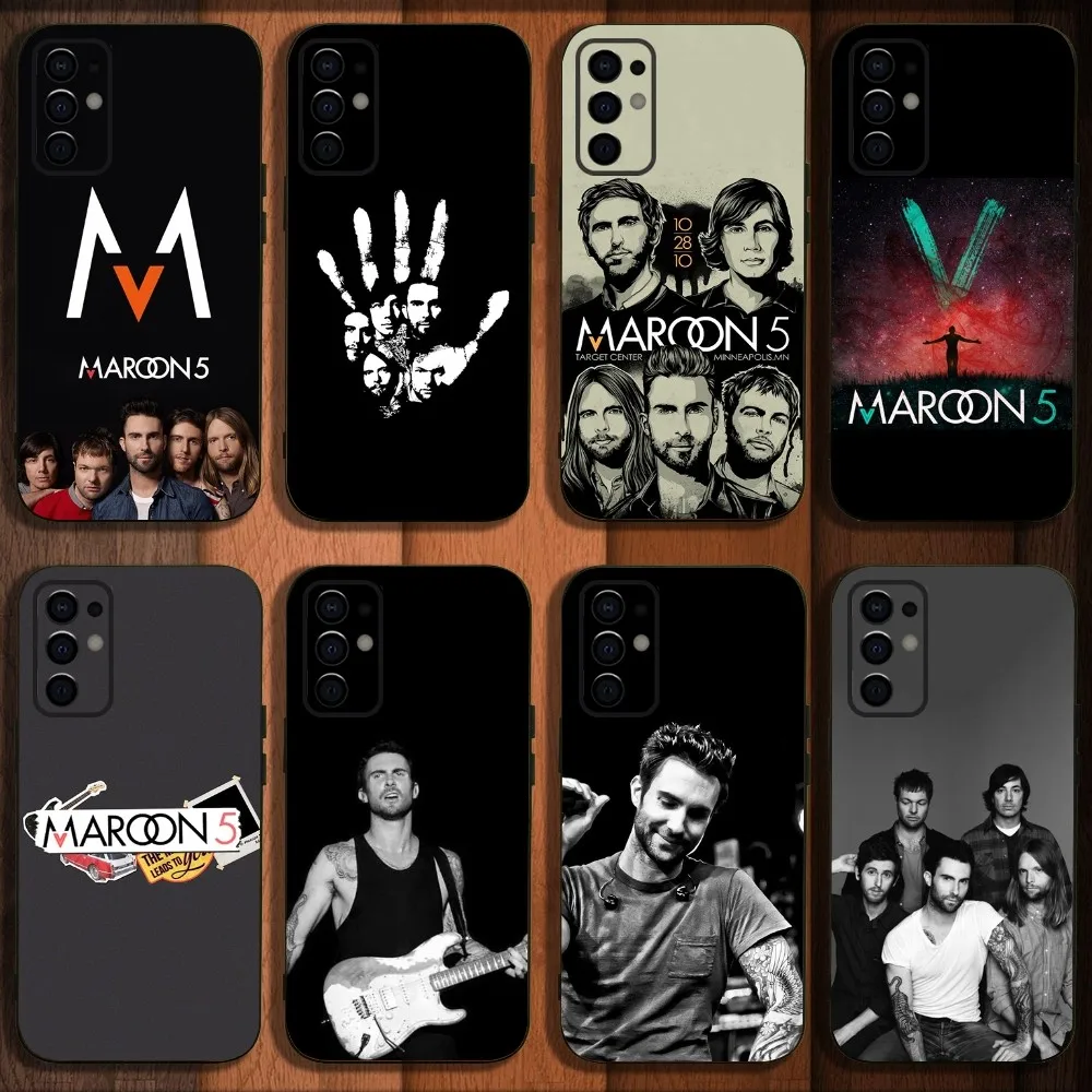 M-Maroon 5 band Phone Case For Samsung S24,S21,S22,S23,S30,Ultra,S20,Plus,Fe,Lite,Note,10,9,5G Black Soft Cover