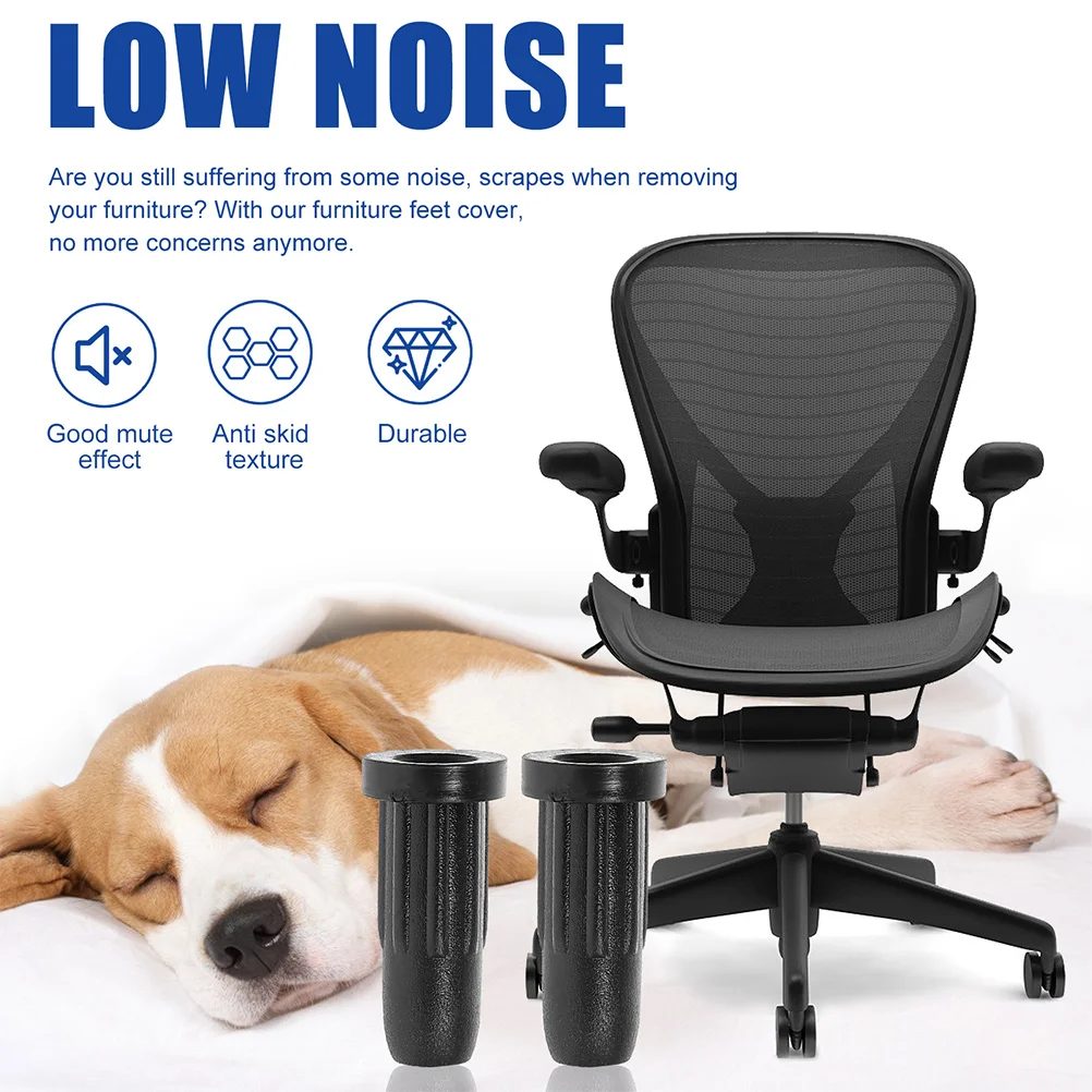 

Office Chair Swivel Caster Protector Computer Desk Wheel Rubber Black Floor Leg Protectors Stool Stem Mounting Grip for Chairs