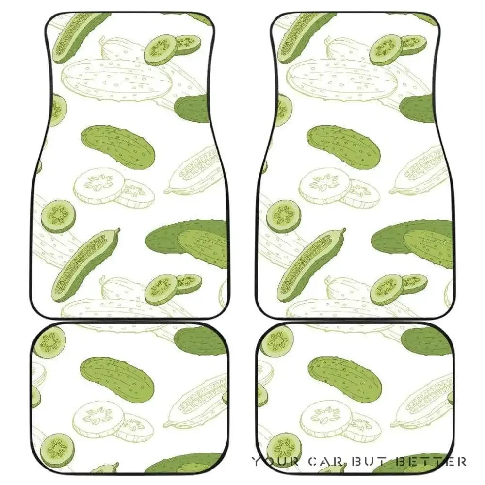 Cucumber Sketch Pattern Front And Back Car Mats 045109