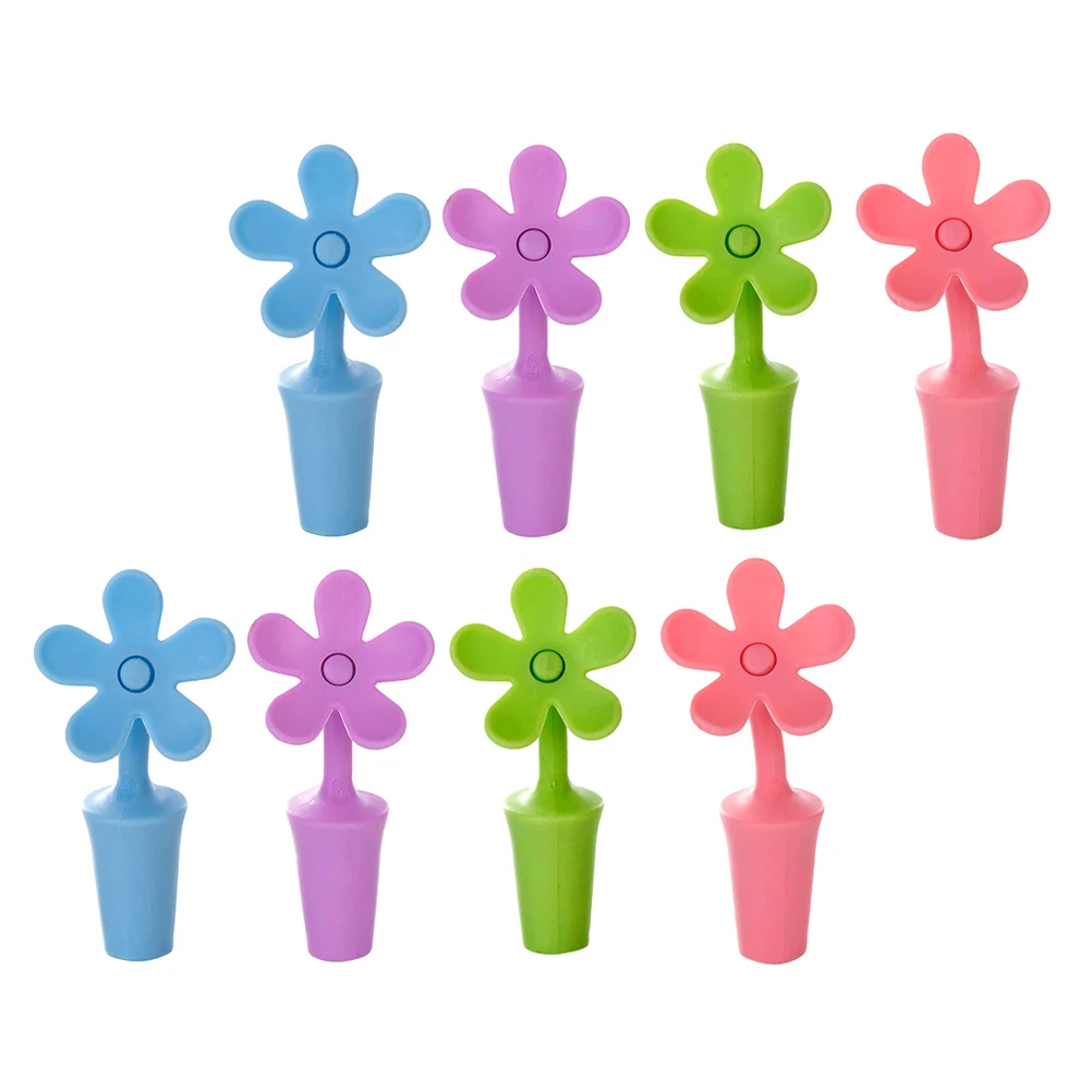

8pcs Silicone Stopper Airtight Seal Preserve Bottle Saver Practical Gift Valentine Kitchen Bar Accessories