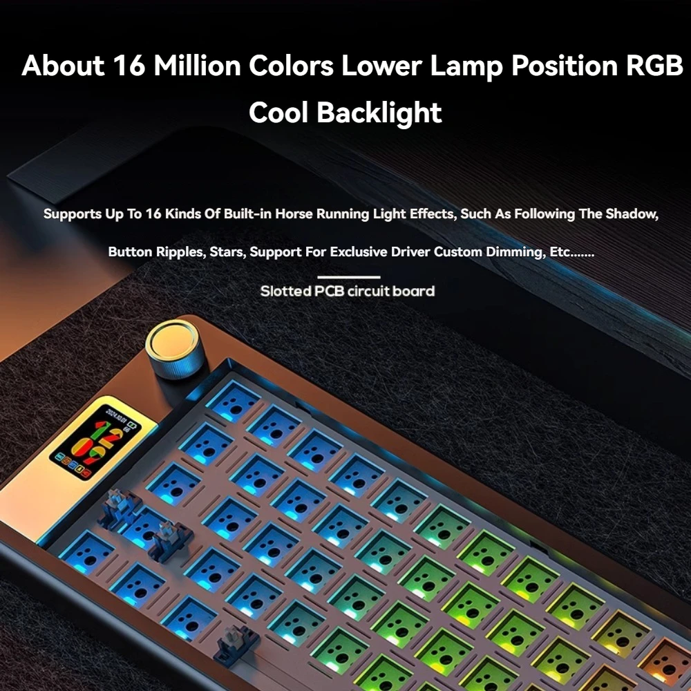 Y65S Keyboard Mekanis Nirkabel Tri-mode GASKET RGB Layar Kenop Hot Swap Kustom 65% Retro Office Gaming Keyboard PC Laptop