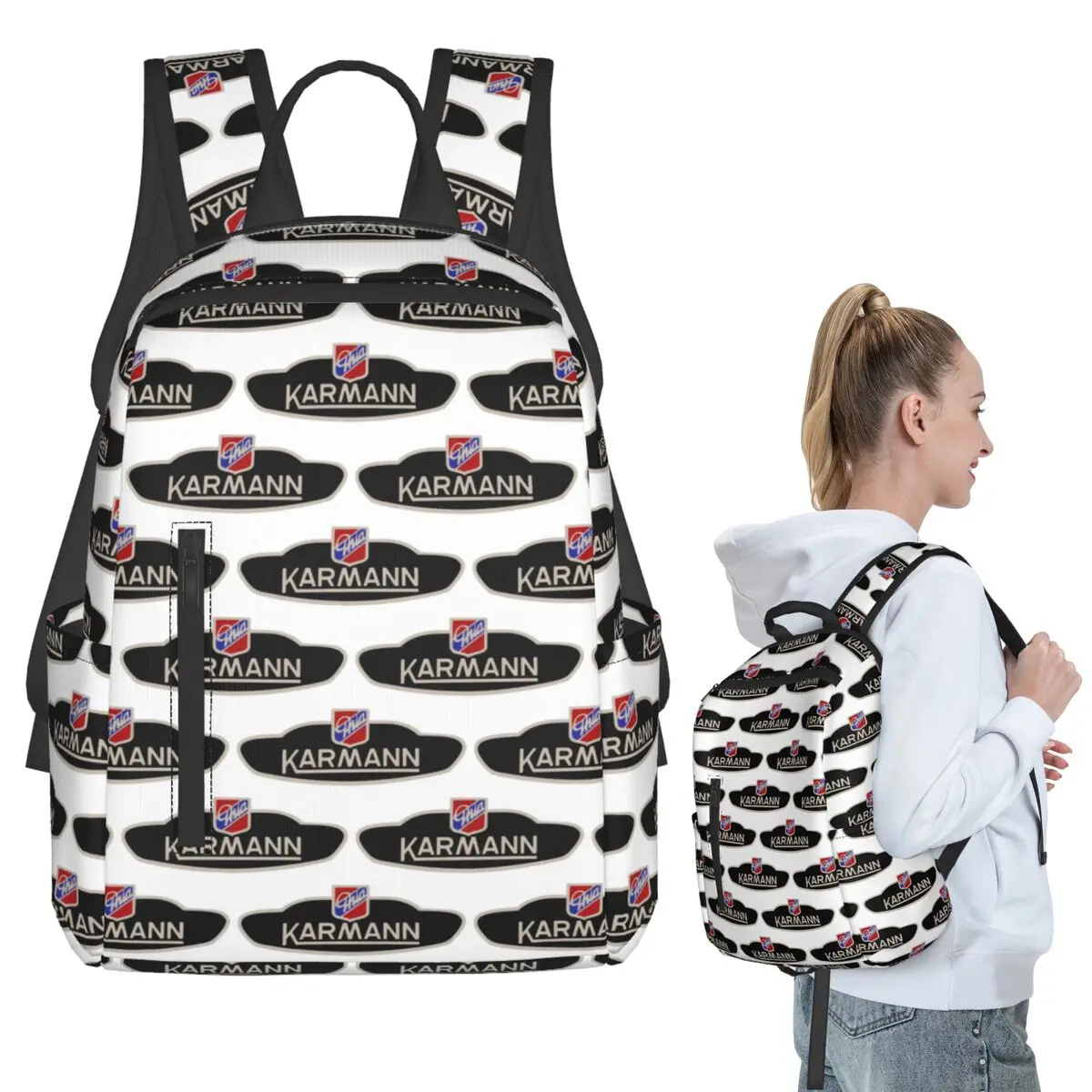 Karmann Ghia Emblem Backpack Student BookBag Children School Bag Laptop Shoulder Bags Boys Girls