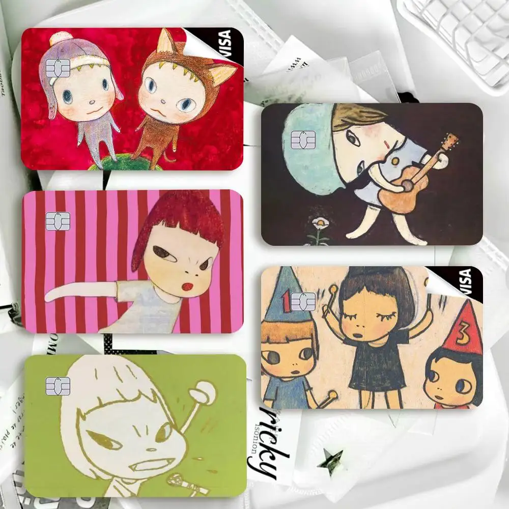 Cute Y-Yoshitomo Nara  Waterproof Film Skin Cover Credit Card Stickers Debit Front Bank Bus Pass