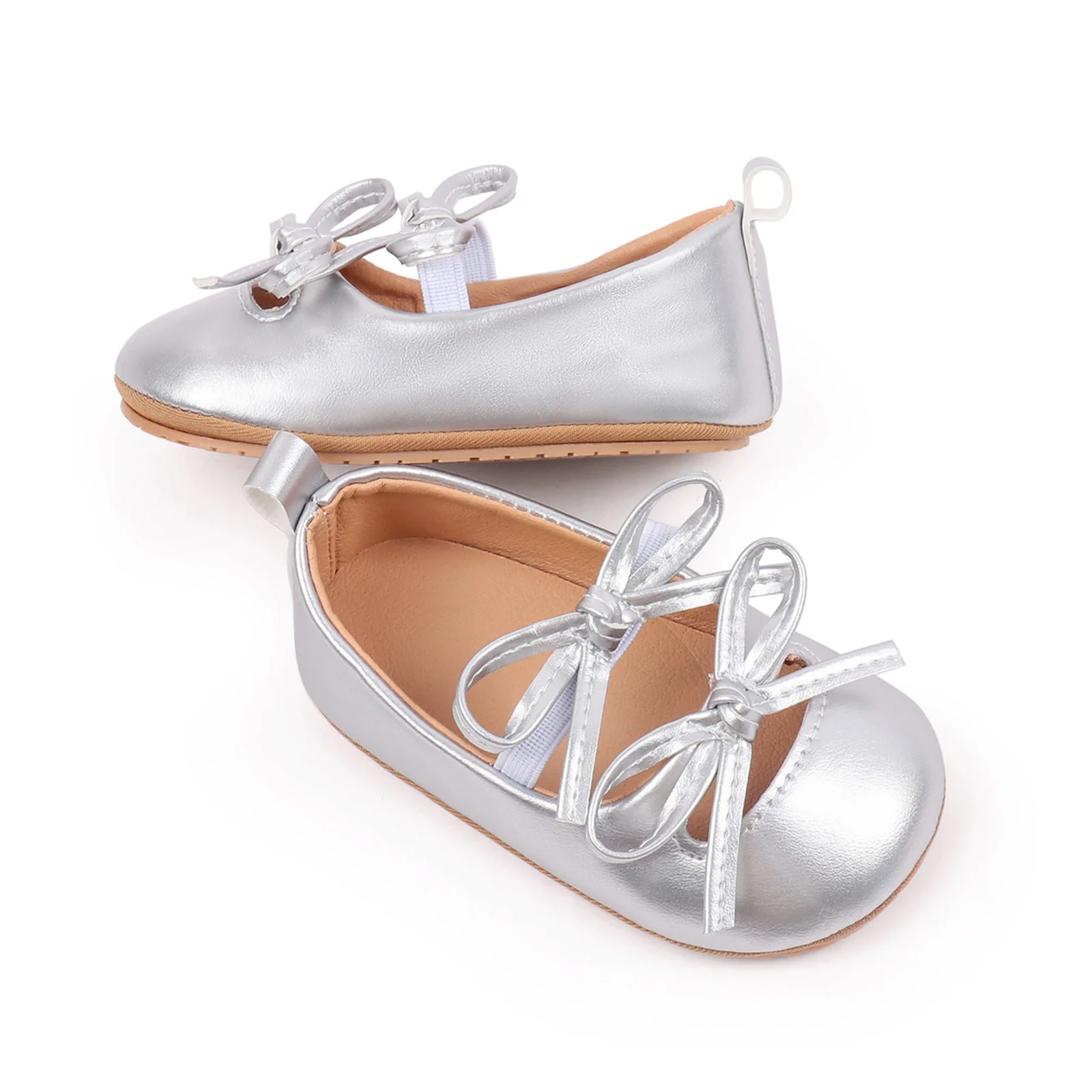 أحذية Suefunskry للأميرات للفتيات الصغيرات، أحذية أنيقة ناعمة غير قابلة للانزلاق من الأسفل أحذية المشي الأولى للأطفال الصغار