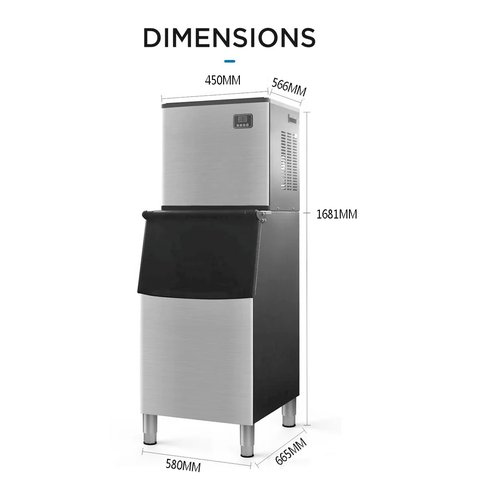 350kg Professional Ice Machinery Big Commercial Square Ice Maker Machine Cube 110 - 240V 940W