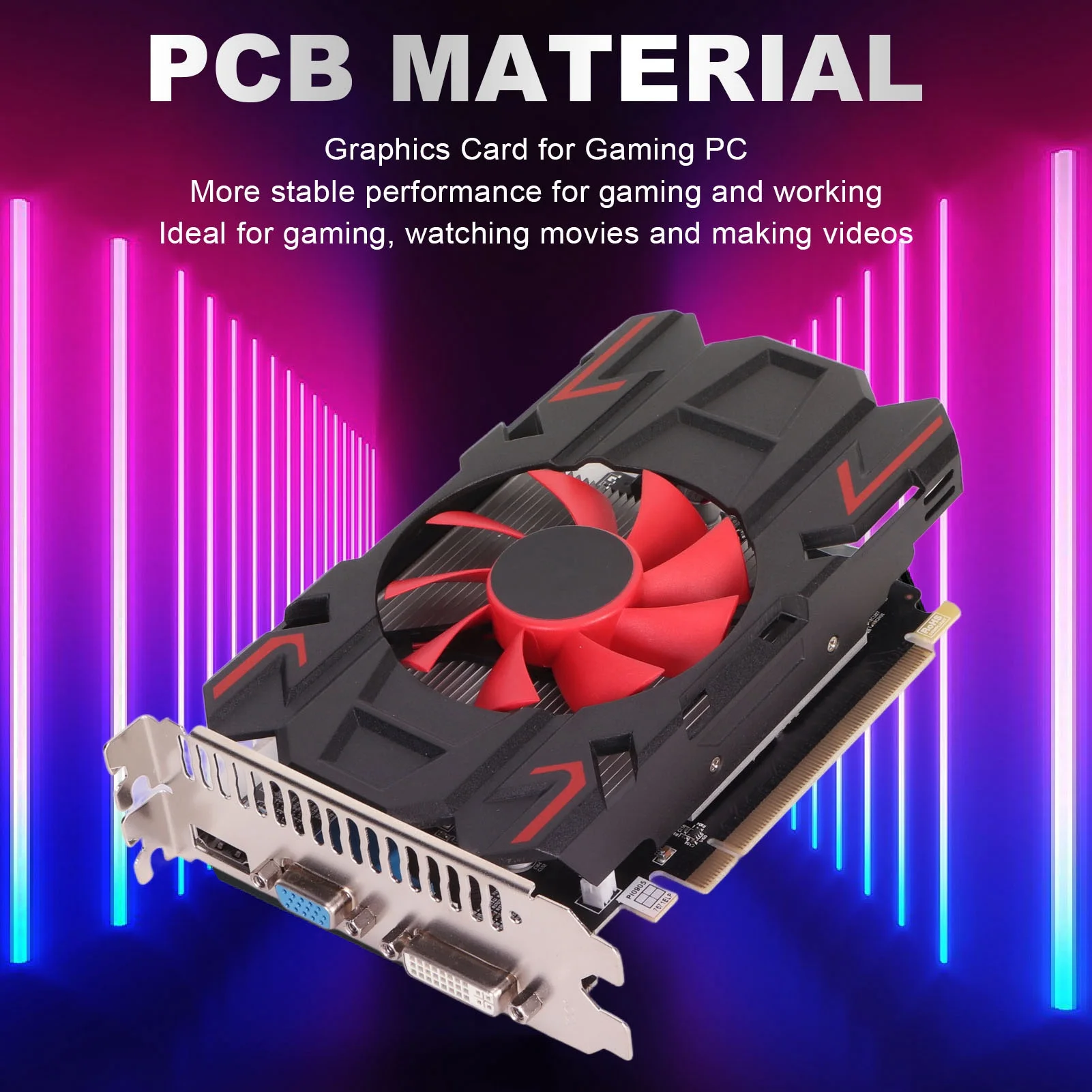 

Игровая видеокарта HD7670 4 ГБ DDR5 128 бит Поддержка 2560x1600 Простая установка Поддержка видеокарты DVI VGA для мультимедиа