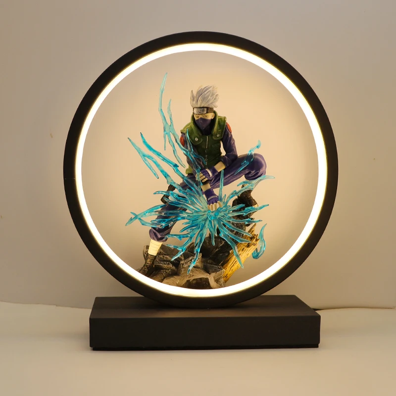 Kakashi Figur Anime Schreibtischlampe Naruto Nachtlicht Figur Sammlerstück Modell Nachttischlampe Geburtstagsgeschenk für Männer
