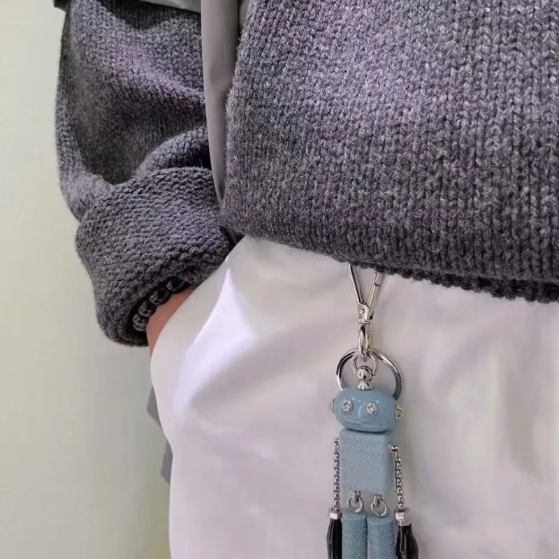 

Robot Pendant Keychain Leather Bag Hanging Matching Artifact Unique Gift Decorative Accessory