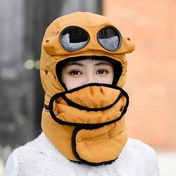 2024 New Original Design Fashion Warm Cap Winter Men Winter Hats for Women Kids Waterproof Hood Hat with Glasses Cool Balaclava