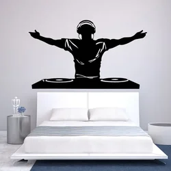Music Wall Stickers DJ Enjoy Music Decals Trend Fashion Home Wall Stickers Home Decoration for Music Lovers Yy07