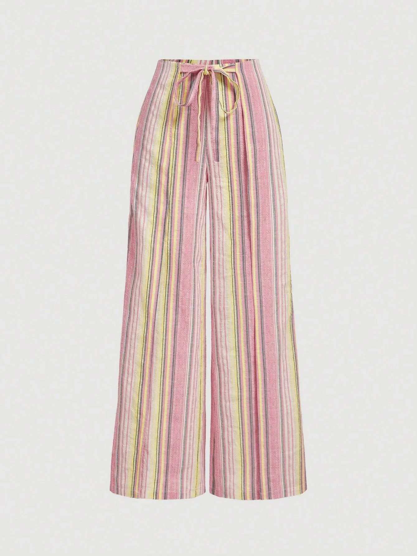 

Women Loose Striped Printed Casual Pants 2026 Summer Autumn Elegant Drawstring High Waist Bohe Vacation Versatile Long Trousers