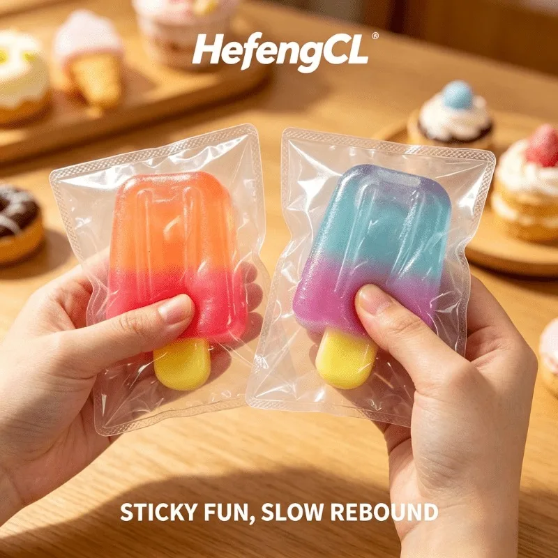 

1pc Gradient Popsicle Squeeze Toy TPR Soft Slow Rebound Squishy Toy Stress Relief Fidget Toy for Kids Adults（Random color）