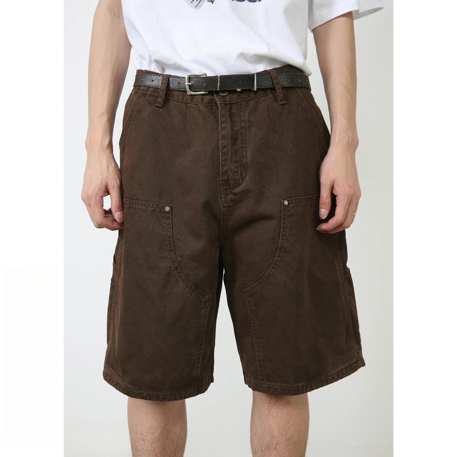 Y2k Men’s Jeans Cowboy Japanese Vintage Cargo Pants Shorts Multi-Pocket Short Work Pants Cargo Shorts Men джинсы с вышивкой