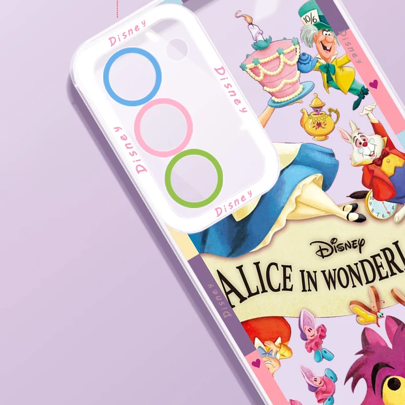 Disney Alice Cheshire Cat For Samsung Galaxy S24 S23 S22 S21 S20 Pro FE Ultra A23 A52 A53 A71 Angel Eyes Transparent Phone Case