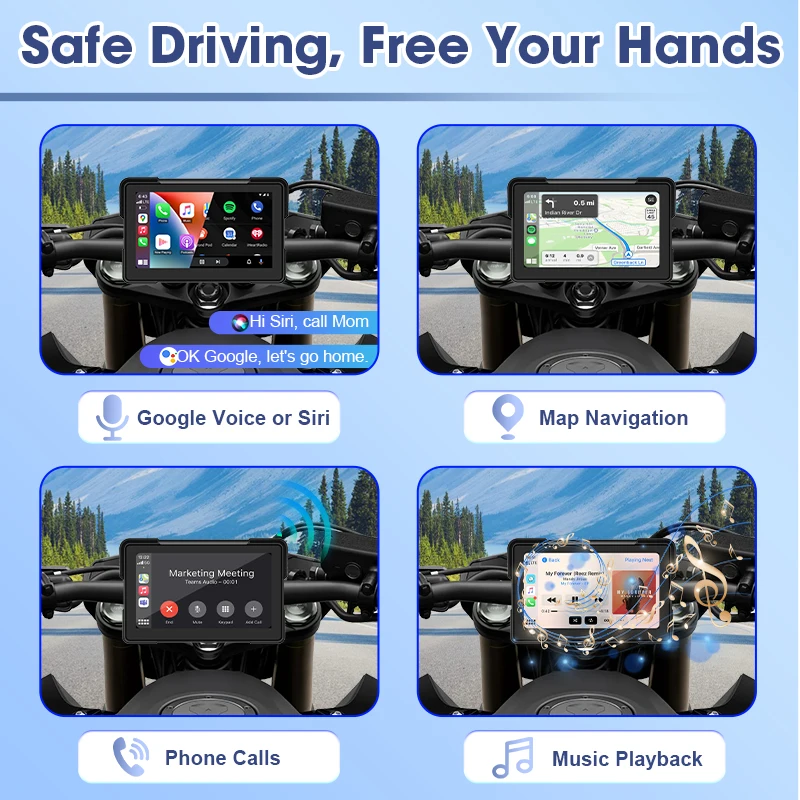 Jansite اللاسلكية CarPlay أندرويد السيارات المحمولة دراجة نارية لوحة القيادة الرقمية شاشة الملاحة الخاصة لسيارات BMW R1200GS R1250GS