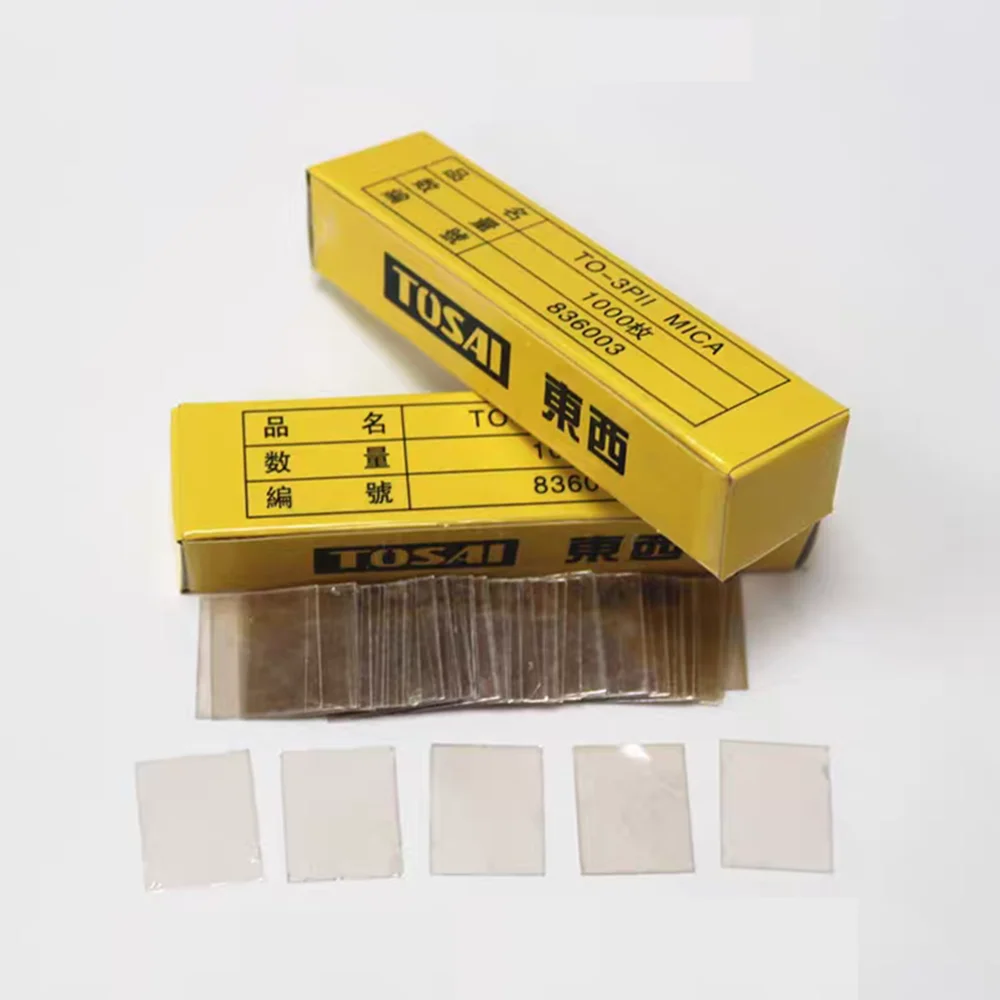 Natural Mica 1000pcs 0.1mm 0.07mm Transparent Mica Insulation Sheet High-Temperature Resistant AFM/SEM Square Plate