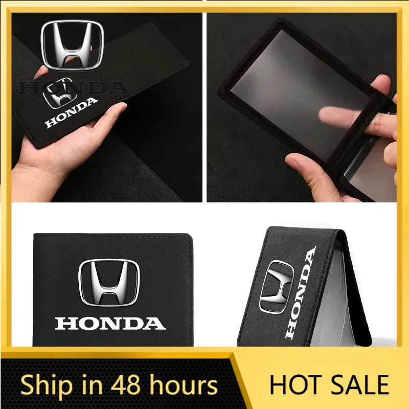 

Car Accessories Portable Car Driver License Holder PU Leather Card Bag For Honda Civic Fit Jazz Accord Pilot Passport Stepwgn CR