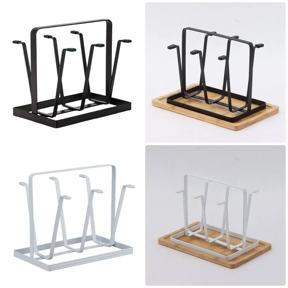 1 Stück Getränkehalter, Glasbecher-Trockenregal, 6 Becher, Silikon-Schutzhaken, Tassenhalter, rutschfester Metall-Flaschen-Organizer