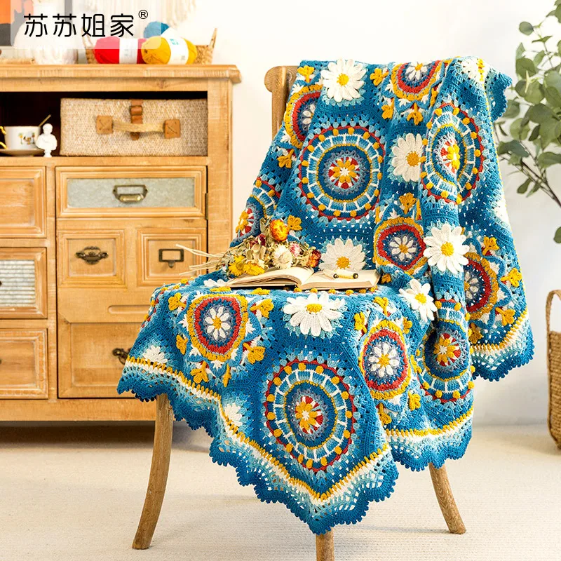 Kit di coperte fai da te all\'uncinetto per la famiglia di Susan Kit di materiali per coperte Patchwork in stile byzantio