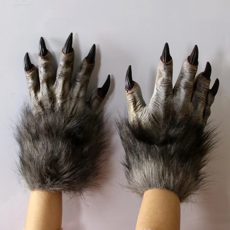 

Латексные перчатки оборотня на Хэллоуин с мехом животных, реалистичные перчатки, 2025 год, Хэллоуин, вечеринка, маскарад, карнавальные костюмы, реквизит