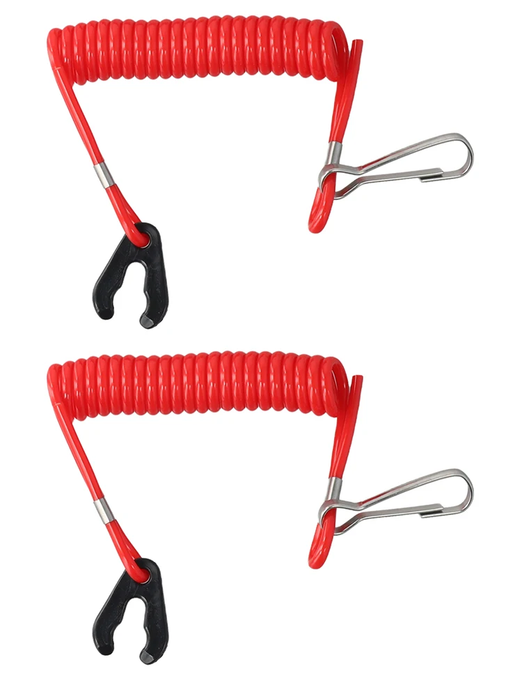 Boat Engine Stop Cord Ignition Safety Switch Boating Safety Aluminum Alloy Lightweight Design Maximum Stretch 48inch