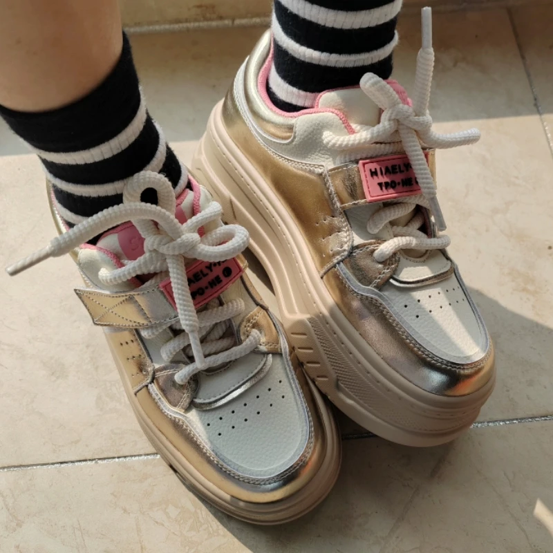 

High-end White Women Chunky Sneakers Luxury Designer Women Sport Running Shoes Fashion Breathable Female Walking Casual Shoes