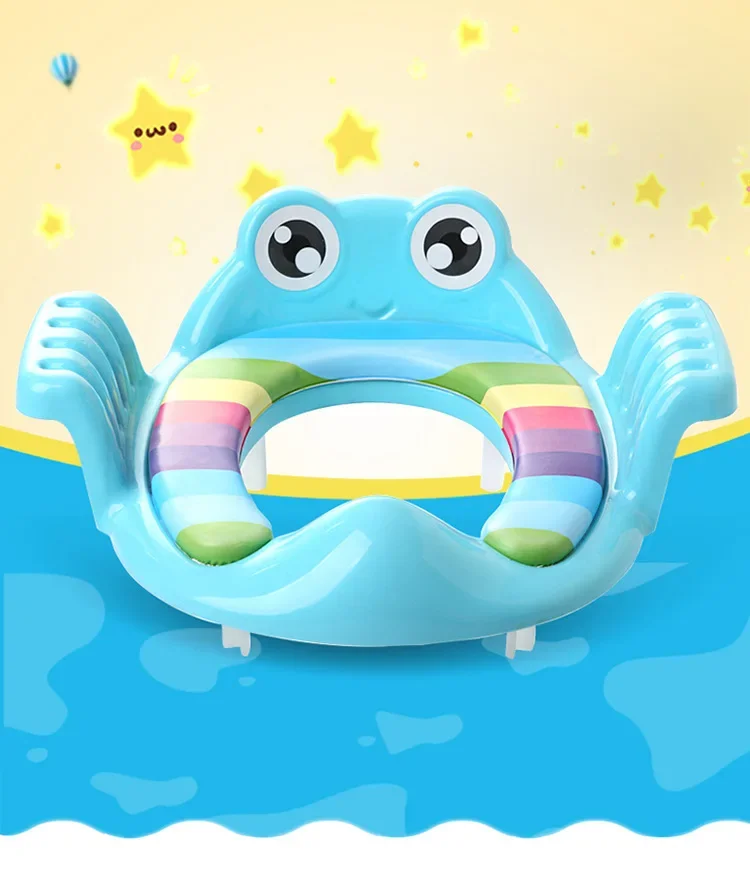 Baby-Toilettentrainer-Sitz mit Tritthocker und Leiter, verstellbarer Trainingsstuhl, bequemer, niedlicher Cartoon-Toilettensitz für Kinder – Detail 1